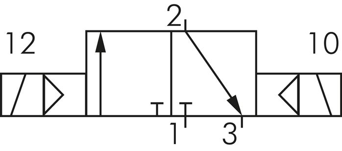 Schematic symbol: 3/2-way solenoid pulse valve